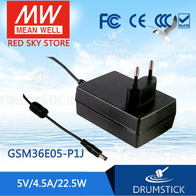

MEAN WELL GSM36E05-P1J 5V 4.5A meanwell GSM36E 5V 22.5W AC-DC High Reliability Medical Adaptor