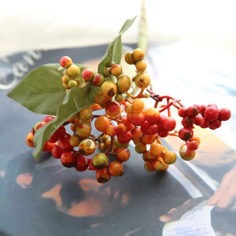 Искусственные ягодные цветы Рождественские бобы один для домашнего Рождественского украшения аксессуары оптом