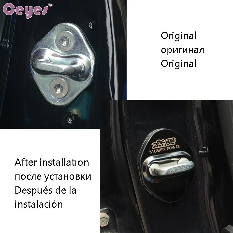 Car Auto Emblems Styling Case Door Lock Cover For Honda Mugen Power Civic Accord CRV Hrv Jazz For Toyota car door lock cover