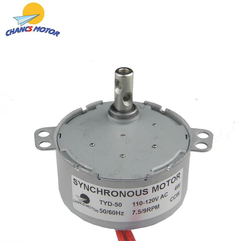 

CHANCS TYD50 Synchronous Synchro Motor 110V AC 7.5-9RPM CCW Fixed Rotation 4W Torque 6Kgf.cm Gear Electric Motor
