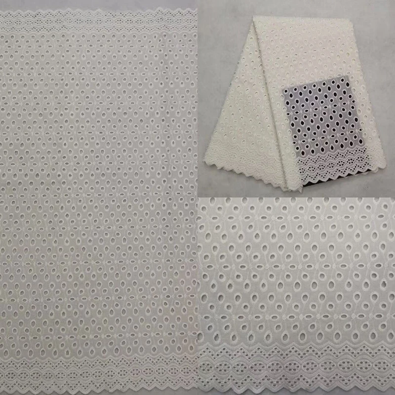 

African Print Fabric Monochrome Cotton Perforated Ankara Fabric 100% Cotton Five Yard Cloth Rich Getzner High Quality