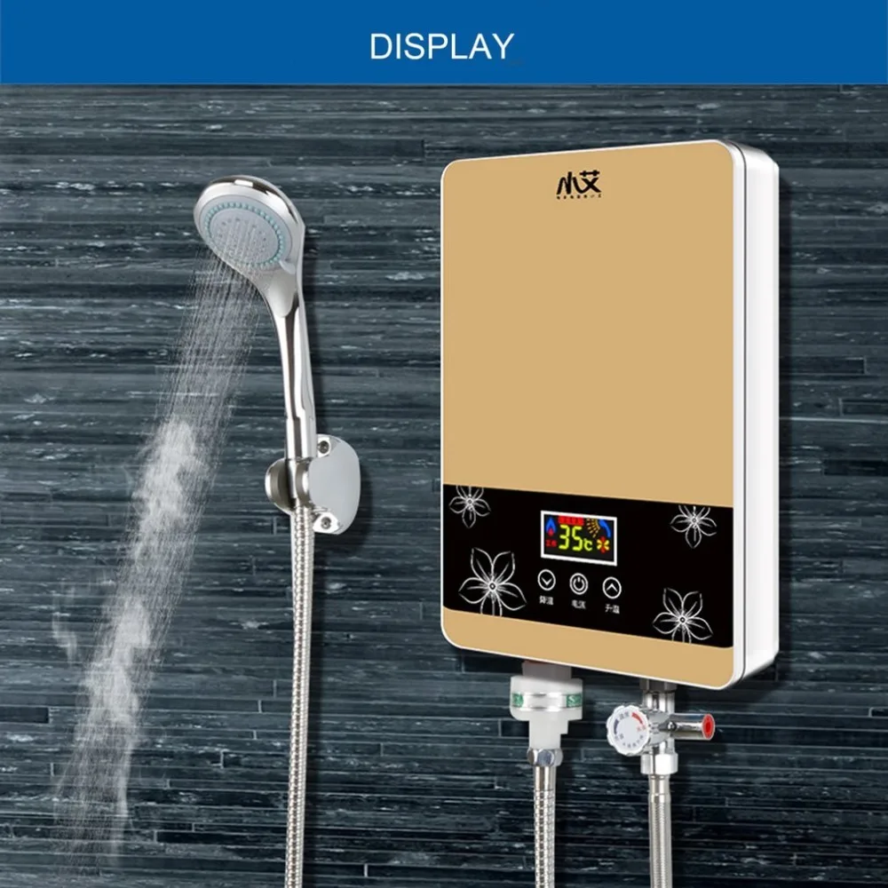 

Household Electric Water Heater Inverter Constant Temperature Instant Heating Tap Shower Bathroom Watering Heater 7500W LED Show
