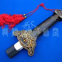 S4333 античная латунь Wu Шу эластичный Тай-Чи боевых искусств меч 10.7-36.4"