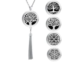 Древо жизни 30 мм 316 ароматерапия из нержавеющей стали/эфирный диффузорный медальон с маслами кулон с кисточкой Прямая поставка