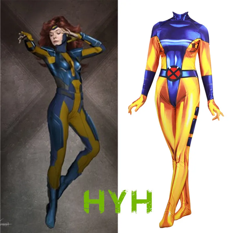 X-men джинсовый Серый Феникс Косплей Костюм Zentai боди костюм комбинезоны костюмы на Хэллоуин для женщин - Цвет: as shown