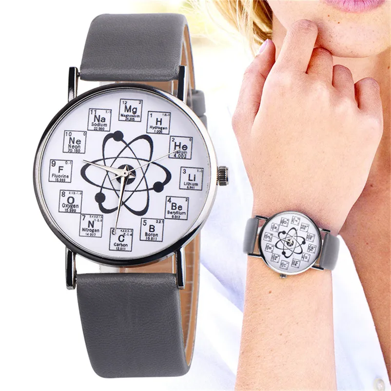 Newly Design Watch Women Girl Fancy Womens Chemical Element Casual Leather Band Analog Alloy Quartz Wrist Watch Clock J13#N (8)