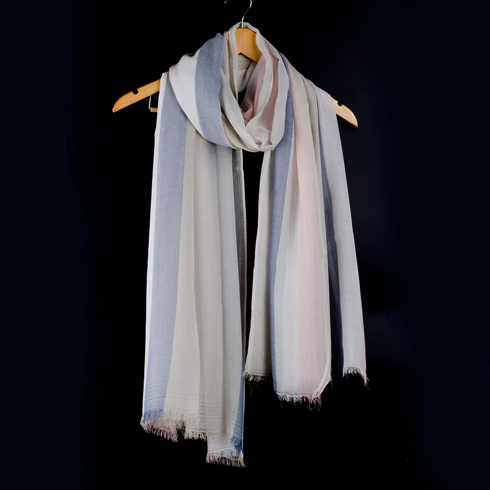 

Женский пляжный шарф в полоску, однотонная шелковая шаль из модала, мусульманский хиджаб, воздухопроницаемая накидка, большой размер 100*205, M196, на лето