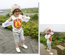 Nova Verão 2016 Conjuntos de Roupas de Bebê Menino Dos Desenhos Animados Do Leão T-Shirt + Calças Crianças Meninos Roupas Set Crianças Ternos roupas infantis menino