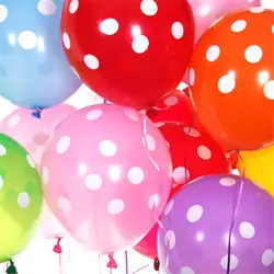 10 шт. 12 дюймов в горошек латексные воздушные шары Детские шарики ко дню рождения Юбилей вечерние свадебные украшения яркие цвета детские