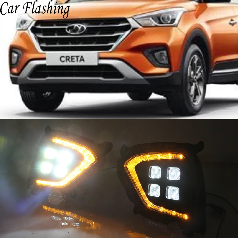Автомобильная проблесковая DRL для Hyundai Creta IX25 2017 2018 2019 2020 Светодиодный дневной
