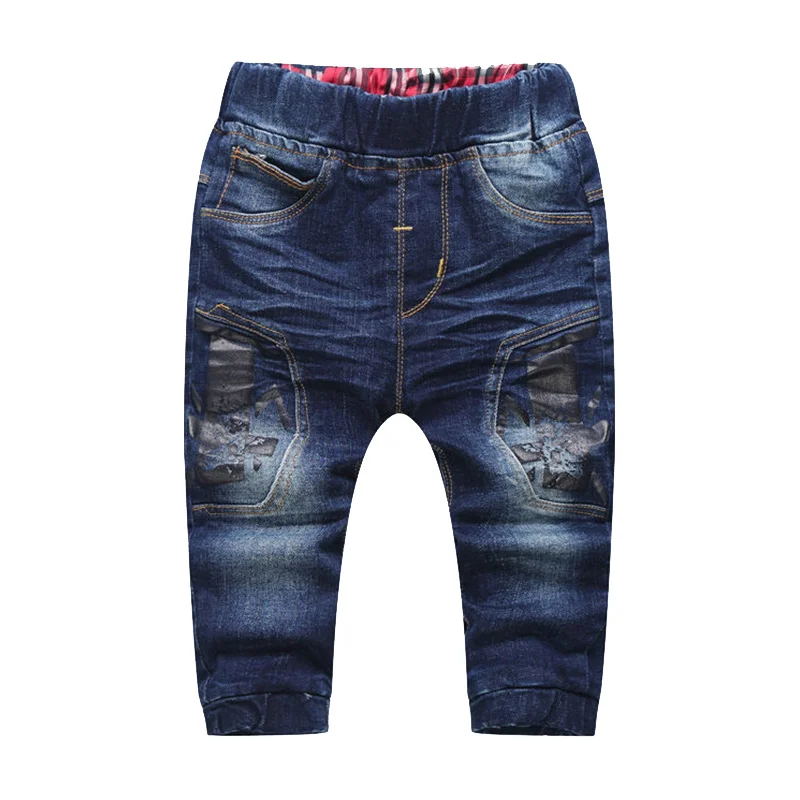 New Fashion Baby Boys Jeans Elastic Waist Blue Jeans For Boys Spring