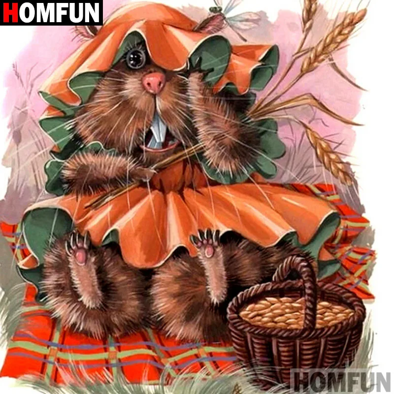 HOMFUN Full Square/Round Drill 5D DIY Diamond Painting &quotCartoon squirrel&quot 3D Embroidery Cross Stitch Decor Gift A17202 | Дом и сад