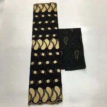 Швейцарская вуаль кружева в швейцарской черно-золотой нигерийской кружевной ткани tissu africain suisse ткань из Дубая для платья 7 ярдов/lotHSC-2