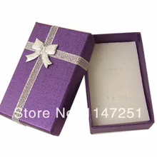 48 шт./партия, фиолетовая шкатулка для украшений, бумажные серьги с бантом, серьги, упаковочные коробки, милая Подарочная коробка под ожерелье