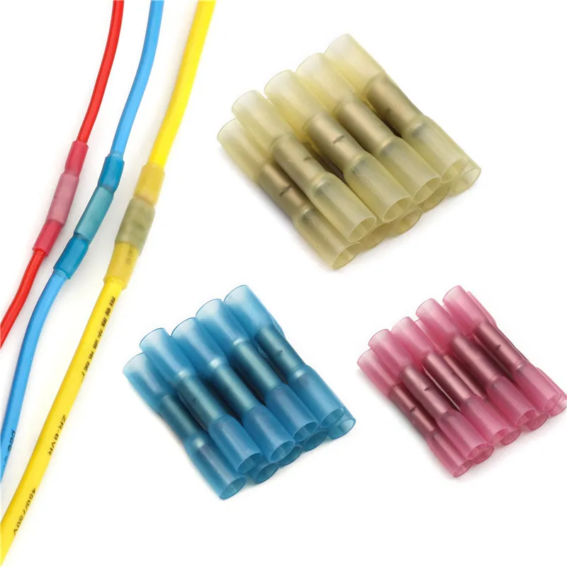 

20/30/50PCS Heat Shrink Terminal Insulated Butt Electrical Splice Wire Connectors Cable Crimp Terminal Connector AWG 22-10