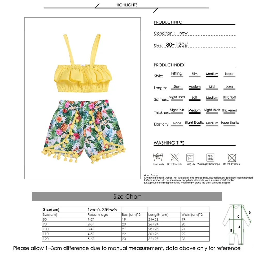 Для детей ясельного возраста одежда для девочек Костюмы платье с оборками без рукавов, топ+ платье для вечеринок с цветочным принтом брюки с бахромой Комплекты одежды для девочек летняя детская одежда