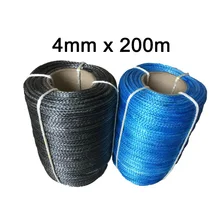 4 мм* 200 м синтетическая лебедка линия СВМПЭ волоконный трос для 4WD 4x4 ATV UTV лодка восстановление внедорожный