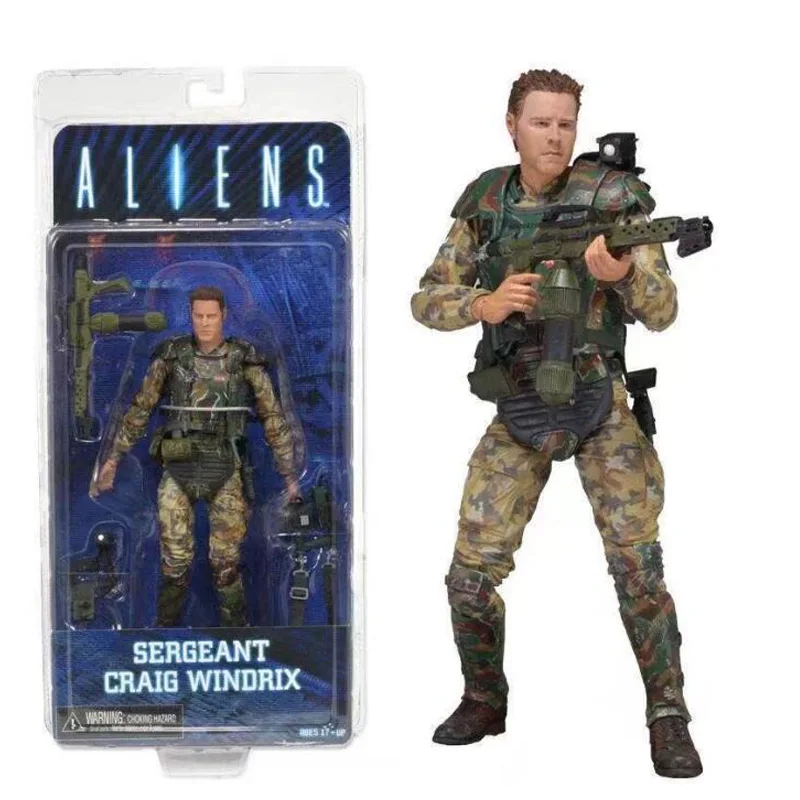 7 дюймов инопланетянин NECA vs Хищник сержант Крэг windrix Xenomorph Воин фигурку модель игрушка кукла