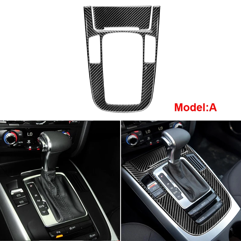 Real Carbon Fiber Gear Shift Panel Cover Trim Fit For Audi A4 A5 Q5 2009