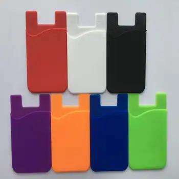 

500 pieces/lot Fashion Strong Adhesive Card Pocket ID Card Holders Size High Quality Silicone Smart Phone Pouch Papelaria