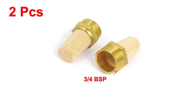 3/4BSP Thread Brass Pneumatic Air Exhaust Breather Muffler Filter 2pcs