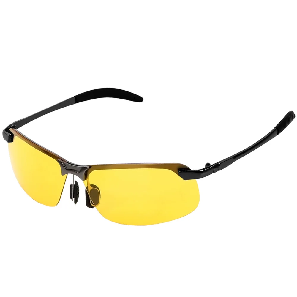 Очки для вождения автомобиля, солнцезащитные очки ночного видения, поляризованные солнцезащитные очки с защитой от ультрафиолета, автомобильные аксессуары, очки для вождения UV400 - Название цвета: Черный
