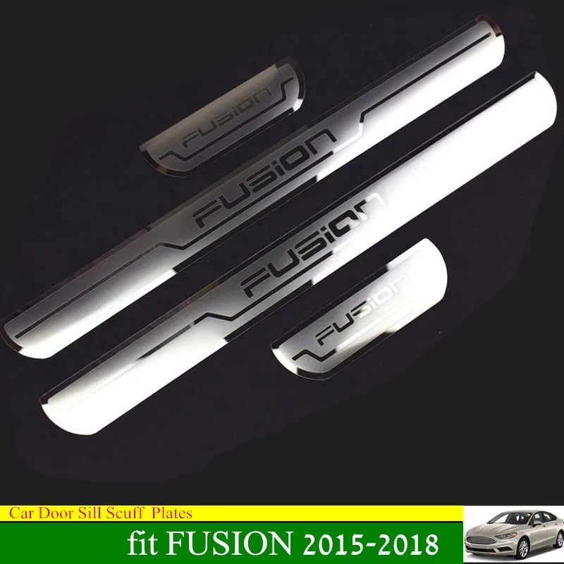 NEW FUSION Car Door Sills Stainless Steel Scuff Plate Guard Entry Door Guard Sills for FORD FUSION 2018 NEW FUSION Car Door Sills Stainless Steel Scuff Plate Guard Entry Door Guard Sills for FORD FUSION 2018