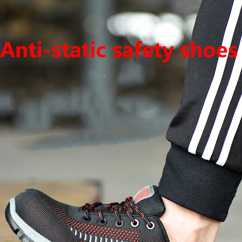Безопасная обувь летние дышащие анти-статические рабочие ботинки на открытом воздухе Повседневное анти-прокол Сталь носком нескользящая подошва-стойкая Для мужчин; ботинки