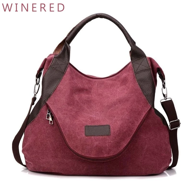 

2018 Large Pocket Casual Tote Women's Handbag Shoulder Handbags Canvas Leather Capacity Bags For Women AA-48