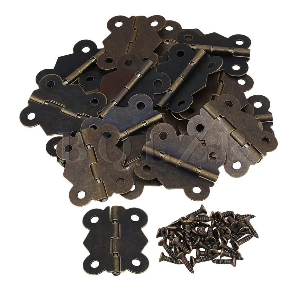 BQLZR 4cm Vintage Antique Bronze Butterfly Door Cupboard Hinges