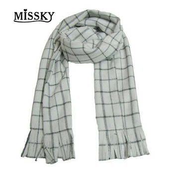 

MISSKY Cosplay Costume Anime Fairy Tail Natsu Dragneel White Checks Tassel Scarf