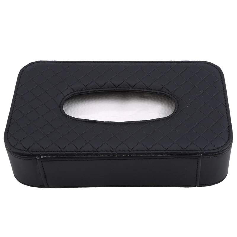 Роскошная подвесная коробка из ткани из искусственной кожи, поднос для накачивания потолка, тканевая коробка для автомобиля, держатель для хранения салфеток - Название цвета: black