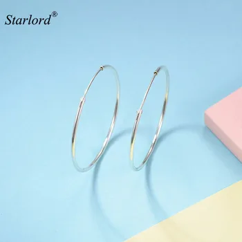 

Silver Hoop Earrings For Women 925 Sterling Silver Small/Medium/Big Size 15/30/40/50/70mm Simple Hoop Earrings E6140B