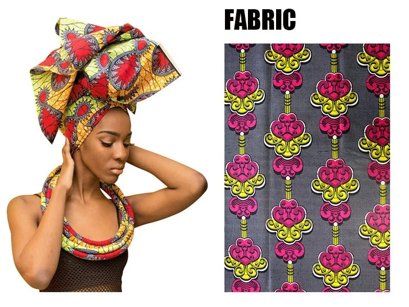 Африканский женский головной платок+ ожерелье цветной головной платок хлопок восковой печати шарф большой размер Африка бандана ручной работы ожерелье WYB20