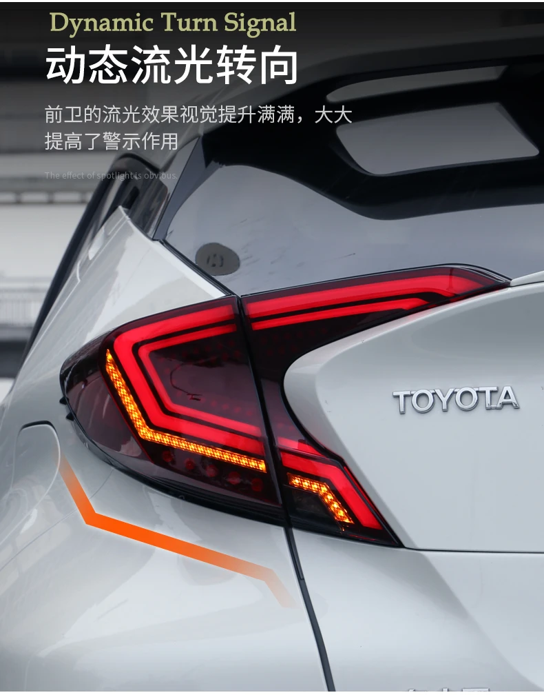 Excellent D-YL Car styling for Toyota CHR Taillights 2017-2018 C-HR CH-R Toyota Tail Led Tail Lights Fog Rear  DRL + Brake + Park + Signal 6