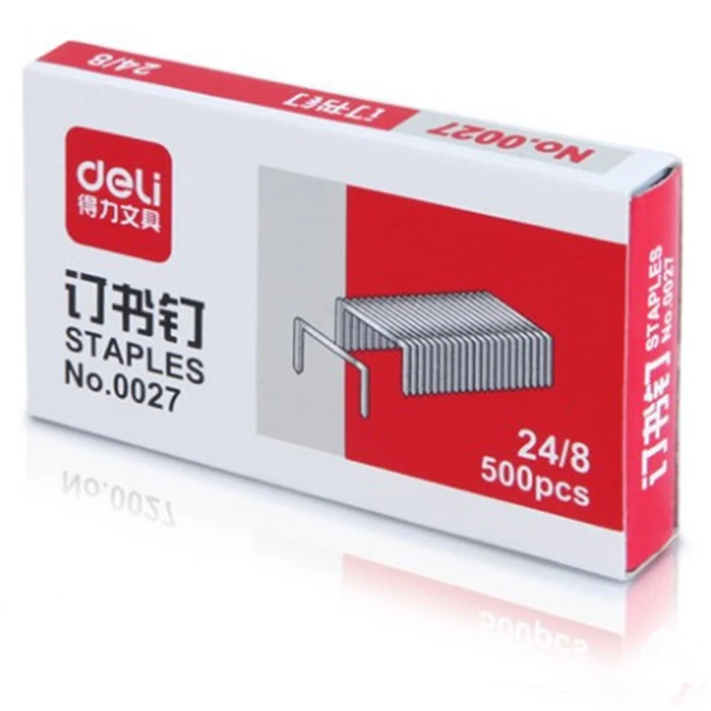 5box/set 500pcs/box NO.0027 Heavy Duty Staples 24/8 2500pcs Silver