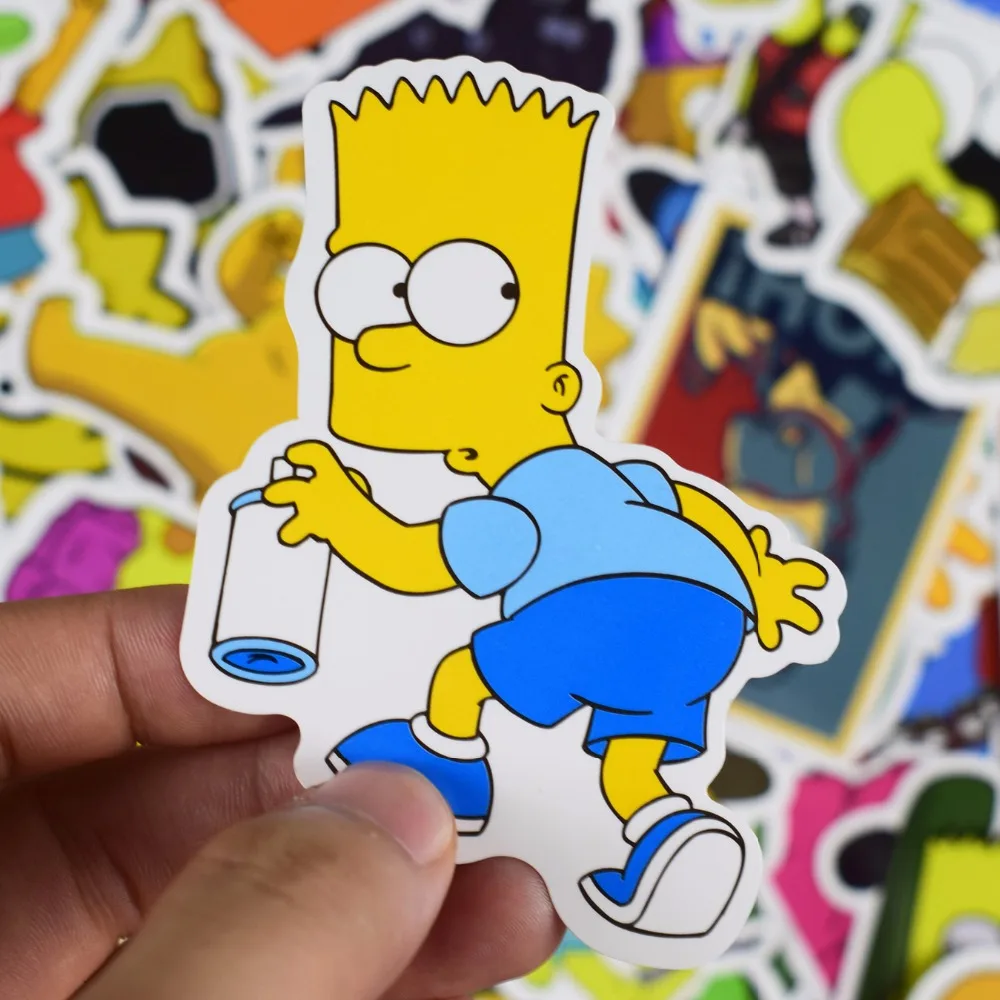50100 Pcs Simpson Anime Stickers Cartoon Graffiti Waterproof Stickers for Laptop Motorcycle Car Luggage Skateboard Bicycle Vinyl Decals6