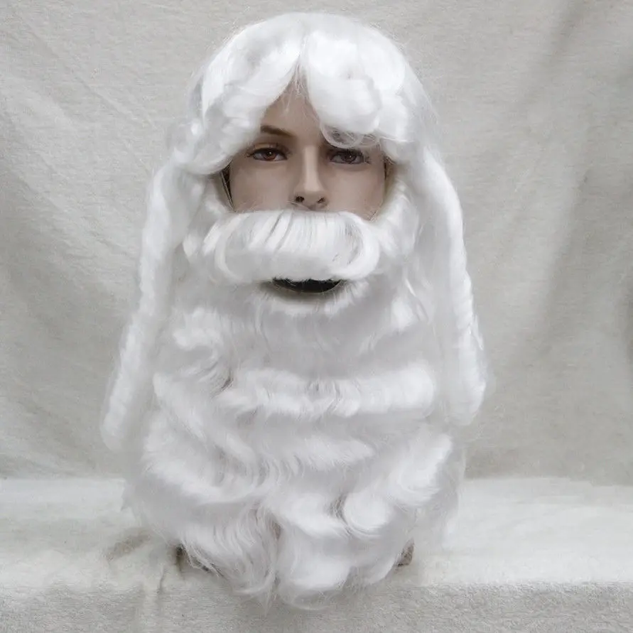 

Free Shipping ADULT SANTA CLAUS ST NICK WIG AND BEARD DELUXE SET CHRISTMAS COSTUME