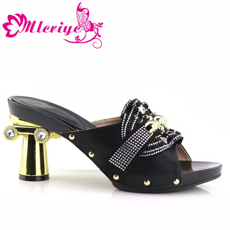 

New Arrival Designer Shoe Women Luxury 2019 Ladies Sandals with Heels Slip on Shoes for Women Nigerian Women Wedding Party Pumps
