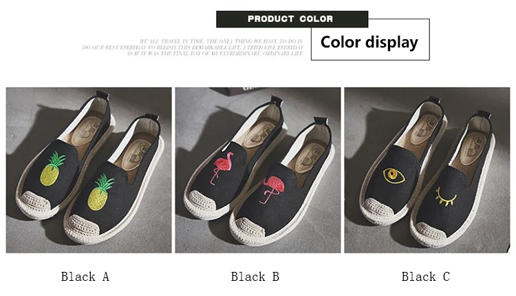 Kalupao 2018 Girls Shoe Embroidery Embroidery  Flamingo Canvas Shoes Summer Flat Asakuchi Fisherman Shoes Breathable Casual Shoe (3)