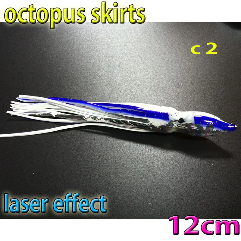 Больше цветов на выбор, юбки осьминога для рыбалки, размер: 12 см, 26 цветов, 10 шт./лот, Мягкая приманка - Цвет: c2 10pcs