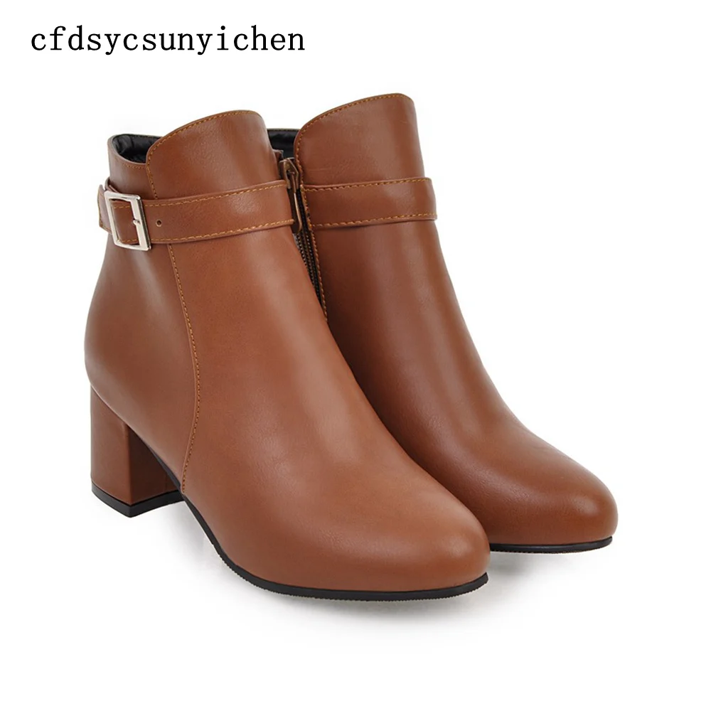 

Women Shoes Ankle Boots Gray White Brown Black Big Size High Quality Brand Women Shoes High Square Heels BA-HLE-3-9