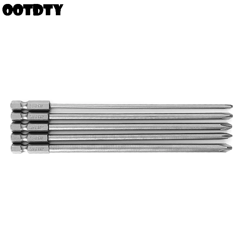 

5 Pcs 1/4'' 150mm Long S2 Magnetic Cross Head PH1 PH2 Electric Screwdriver Bit