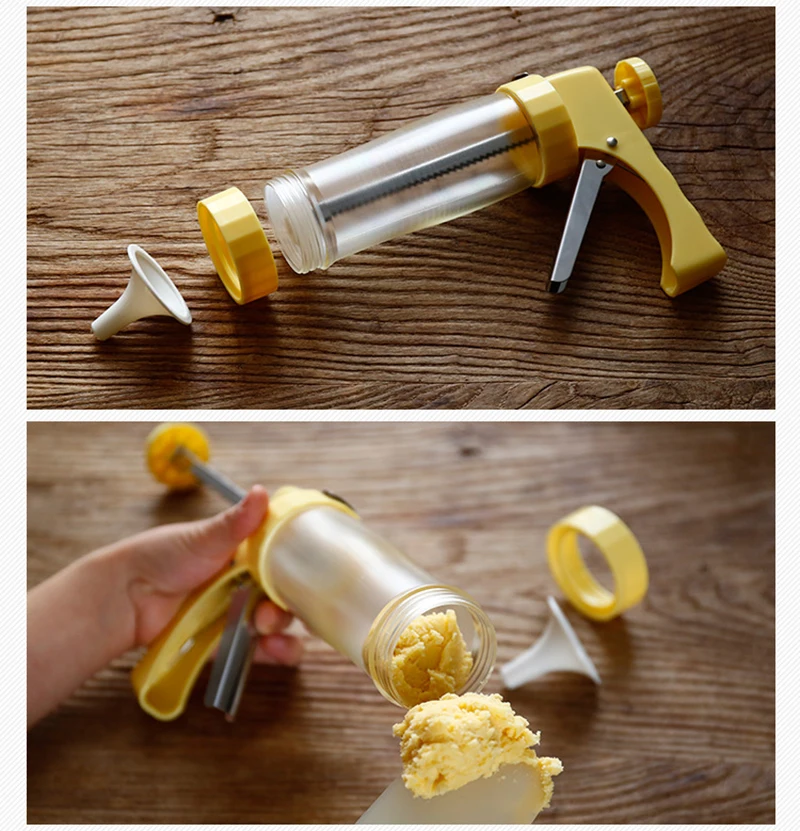 TUUTH Food Grade Plastic Cake Decoration Nozzles Pastry Piping Syringe Gun Set Biscuit Maker Cookie Presses Sets Bakeware B5