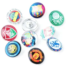 60 шт./лот смешанные цвета футбольная команда кристалл кнопка новая пуговица стекло для часов 18 мм для DIY Ювелирная кнопка