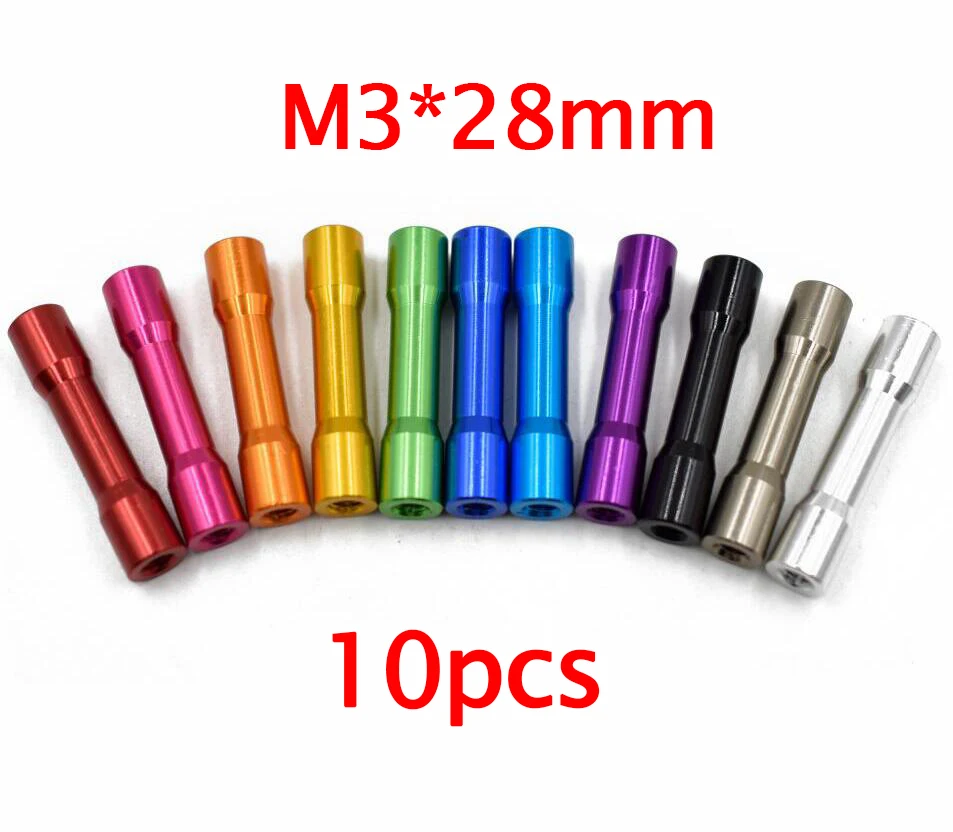 Free Shipping 10PCS M3*28mm Aluminum Alloy Standoff M3 Spacers Spare