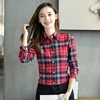 Women's Shirts 2022 Autumn and Winter female shirt plaid shirt women slim long sleeve cotton Blouse top female outerwear ► Photo 3/6