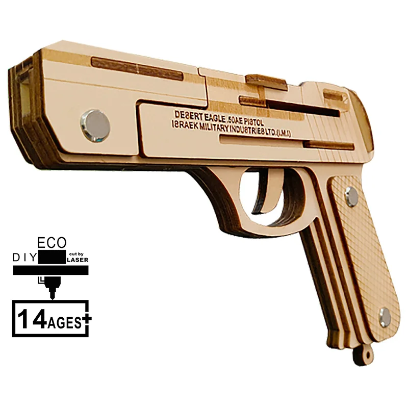 3D деревянная головоломка пистолет с резиновой лентой DIY модель строительные наборы головоломка игра стрельба игрушка для взрослых детей с 23 шт