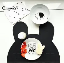 Neue Utensil Matten Hitzebeständig Silikon Kaninchen Bär Geformte Tischset Für Jugendliche Baby Geschirr Matte BPA FREI Tabelle Decor Zubehör