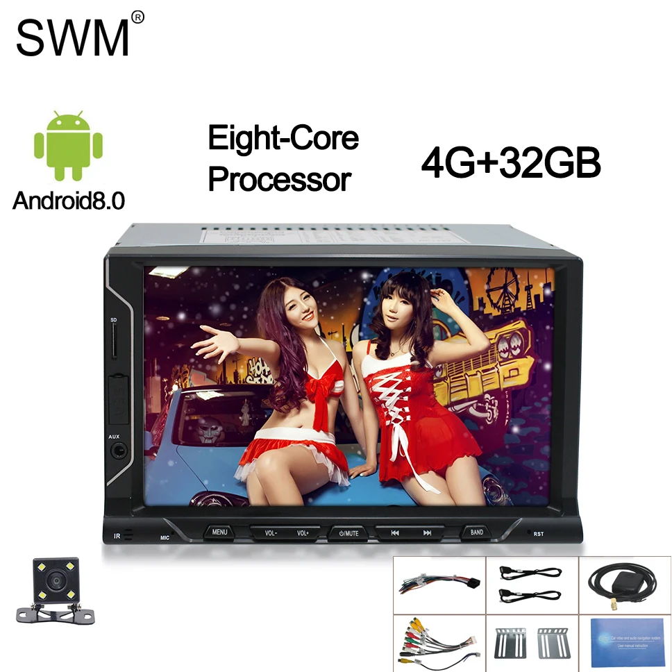 SWM 4G + 32GB 8 ядерный автомобильный радиоприемник 2din Android 1 gps навигация стерео